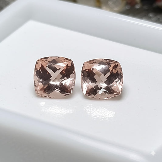 Morganite pair gemstone 17.29 cts