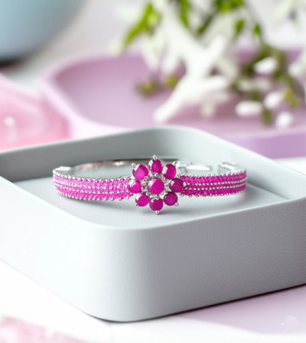 Women's luxury white gold ruby bracelet
