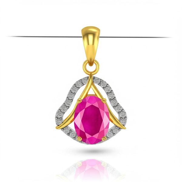 women's luxury gold ruby pendant