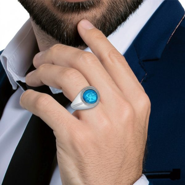 Men's Swiss blue topaz Ring