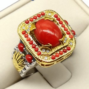 Red Coral Men's Ring